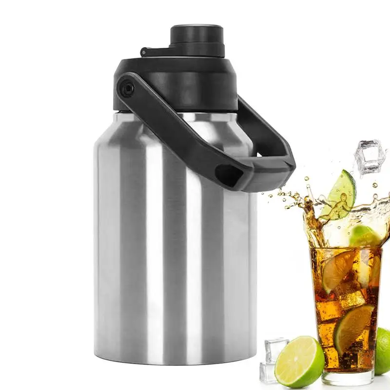 

Ice Jug Stainless Steel Ice Water Bottle Ice Water Bottle With Ice Vacuum Insulation And Wide Mouth Double-decker