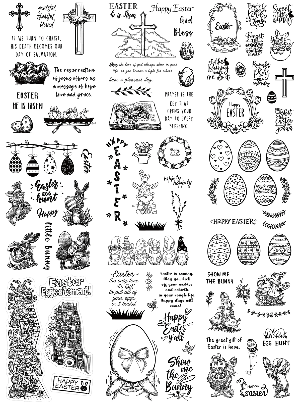 Easter Blessing|Bunnies|Eggs Clear Stamps/Seals For DIY Scrapbooking/Card Making/Album Decorative Silicone Stamp Crafts