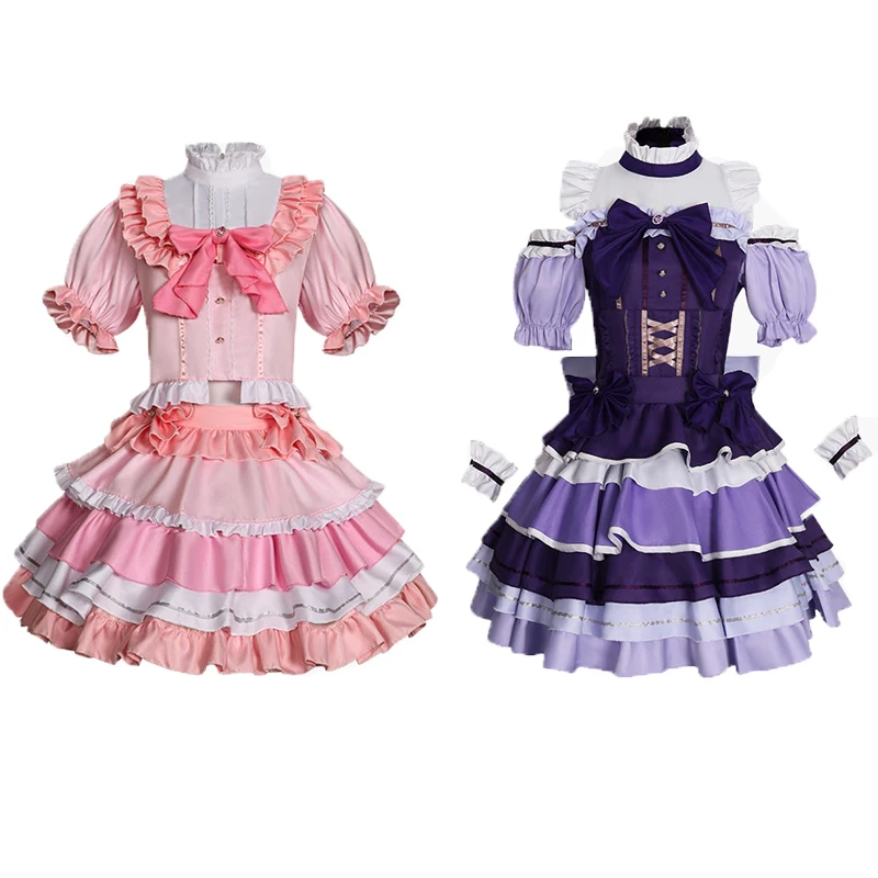 Фото ANIMECC Kanamee Madoka/Akemi Homura Косплей Костюм Парик Аниме Косплей Платье Лолиты Хэллоуин Вечерние Наряды для Женщин Плюс Размер №1