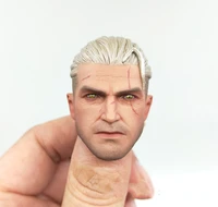 16 mttoys mt006 white wolf geralt of the rivia vivid head sculpture calm angry version suit 12inch doll action collect