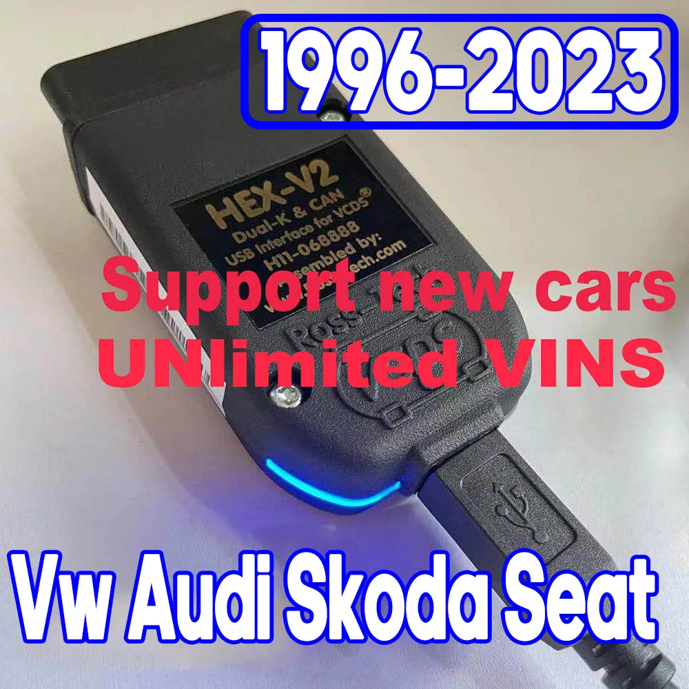 

Multilingual Upgrade 23.3 VAG COM HEX V2 VAGCOM USB Interface FOR VW AUDI Skoda Seat Autocom Unlimited VINs Diagnostic VCDS TOOL
