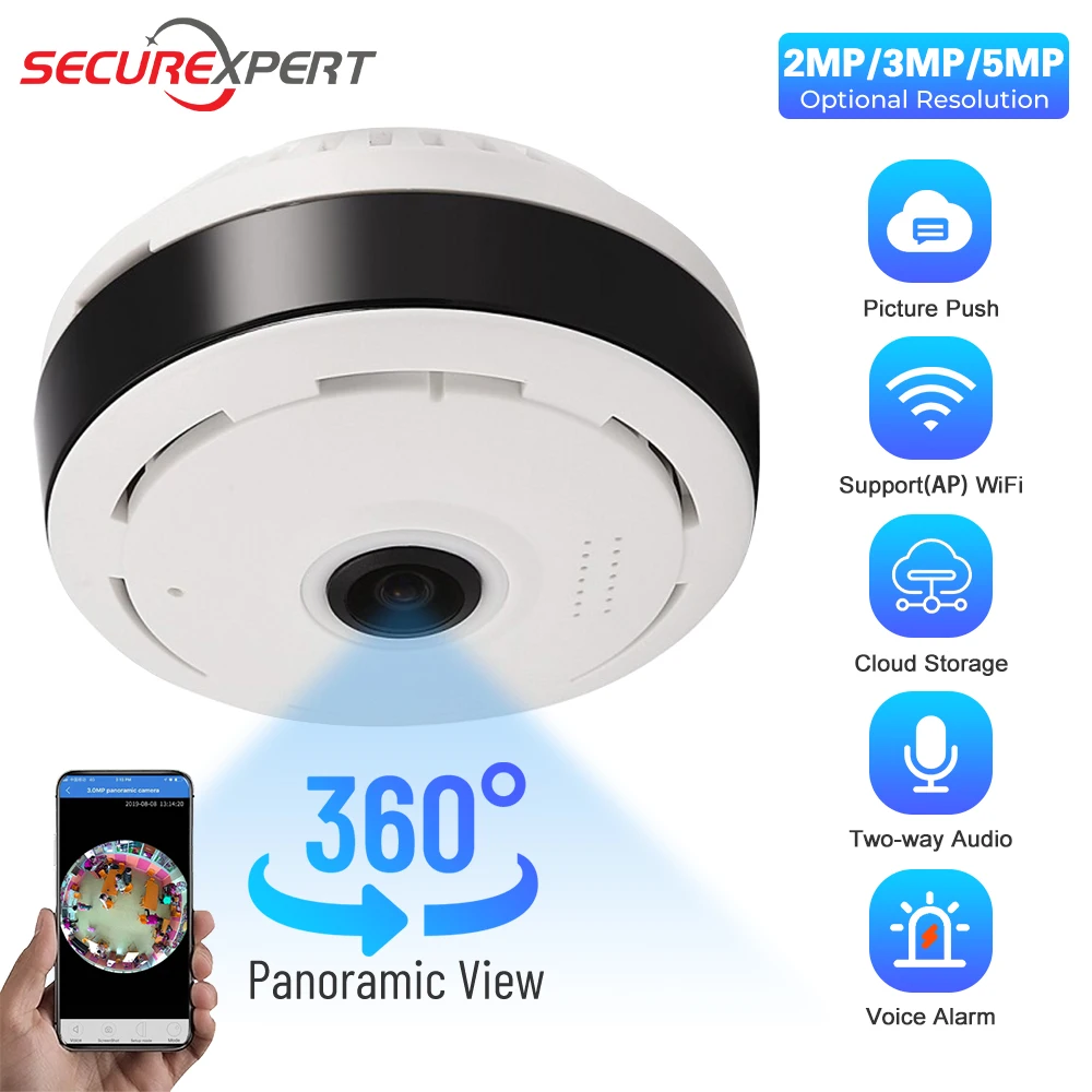 

5MP/3MP/2MP Wifi Panorama IP Security Camera HD 1080P 360 Degree Panoramic Fisheye Night Vision H.265 CCTV Surveillance Cameras