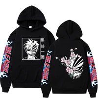 japanese bleach anime hoodie kurosaki ichigo teens manga hoodies sweatshirts mens clothing streetwear cartoon fashion pullover
