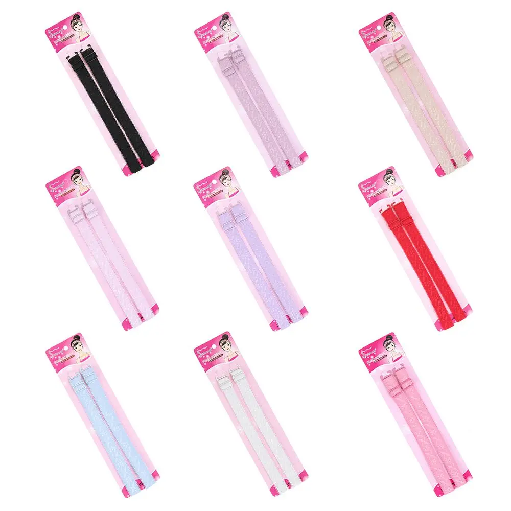 

2 Pairs Elastic Replacement Detachable Back Clip Bra Accessories Embroidery Adjustable Shoulder Belt Bra Straps