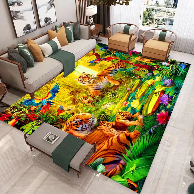 

Коврик с тигром, детские коврики, коврики для гостиной, чайного столика, коврик для спальни, моющиеся напольные коврики, коврик для домашней ...