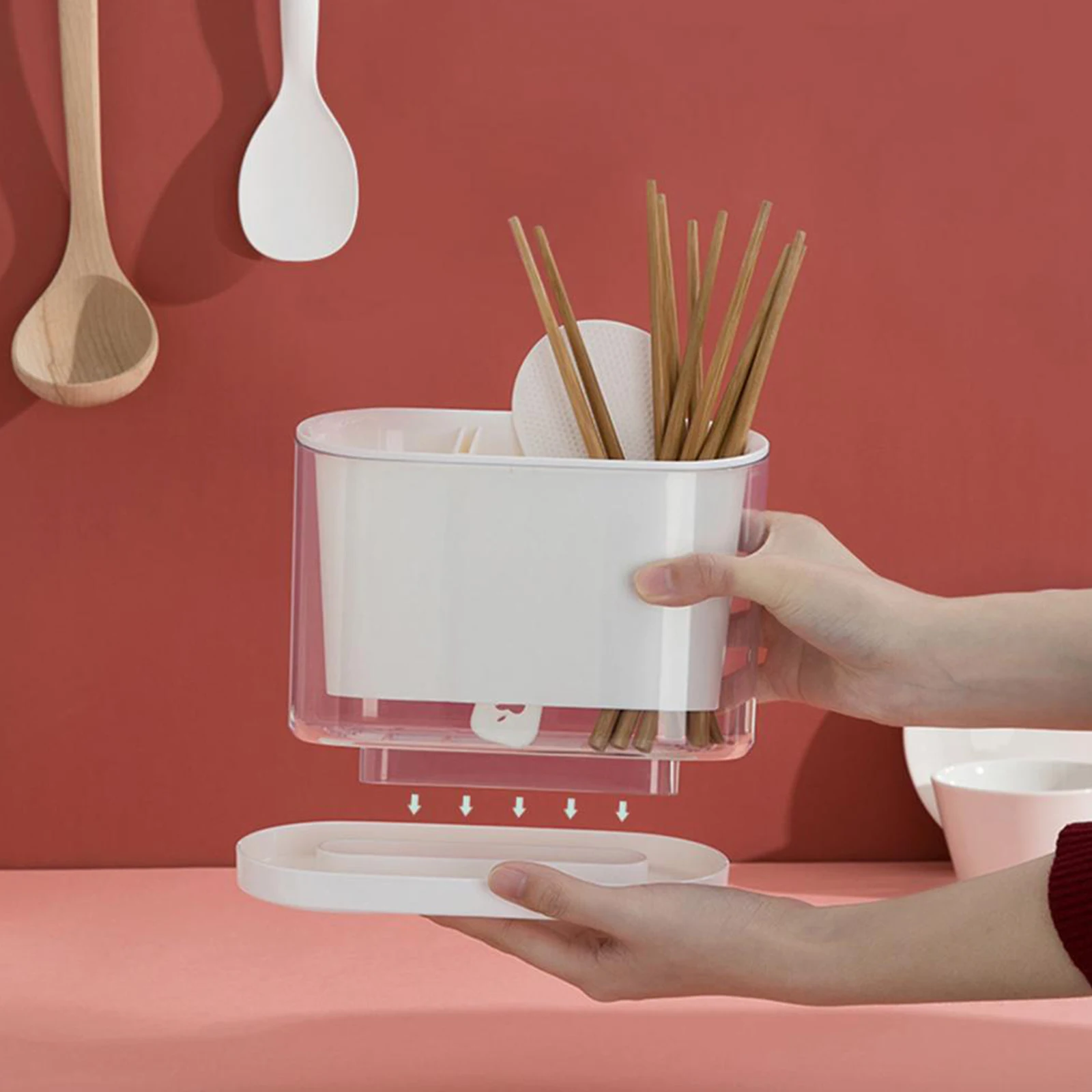 

1 шт. кухонная дренаж палочки для еды клетка сушилка для столовых приборов двухслойная кухонная утварь держатель для палочек сушилка Корзин...