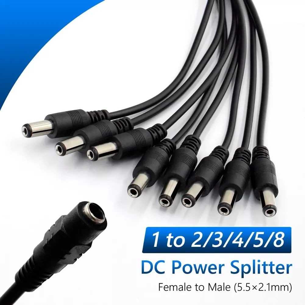 

Power Splitter Plug Cable 1 Female to 2 3 4 5 8 Male 2.1*5.5mm for CCTV LED Strip Security CCTV Camera Accessories DVR 12V 9V