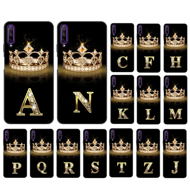 

Alphabet Diamond Crown Letter Phone Case for Huawei P30 P40 P20 Lite P40Pro Mate 20 Pro 20 Nova 9 8 8i Y9 Y5P Y6P Y7A Y9A Y8S