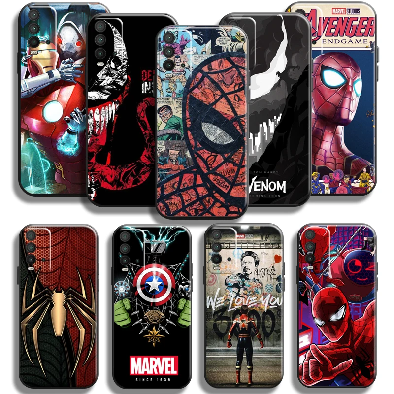 

Spiderman Venom Iron Man Phone Case For Xiaomi Redmi 9T 6.53 Inch Silicone Cover Carcasa Liquid Silicon Funda Soft Back