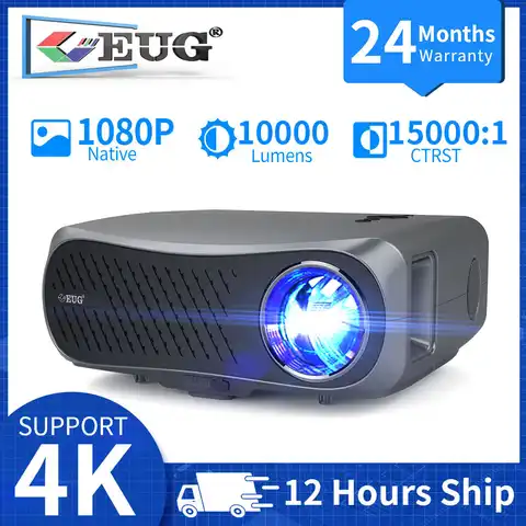 EUG 4K Full HD Киноп проектор для дома 1080p Bluetooth Wi-Fi 10000 люмен Домашний кинотеатр Beamer Android-смартфоны Proyector телевизор smart tv проектор для фильмов проект...