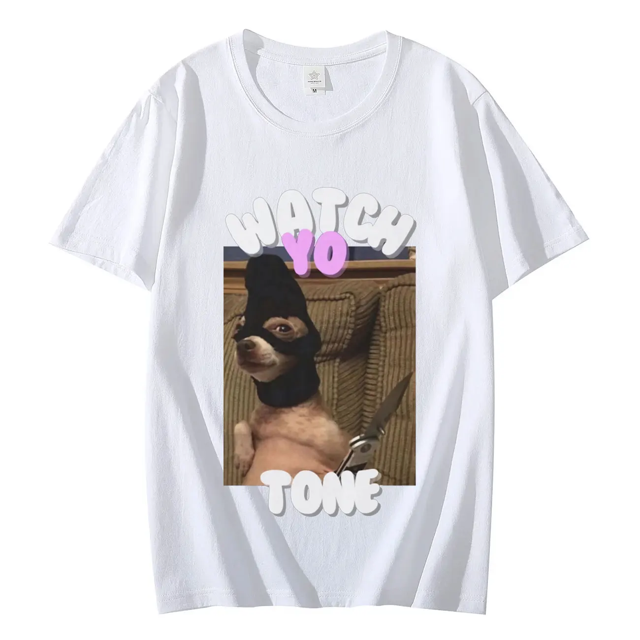 Футболка с рисунком собаки и мема для часов Yo Tone Повседневная модная футболка