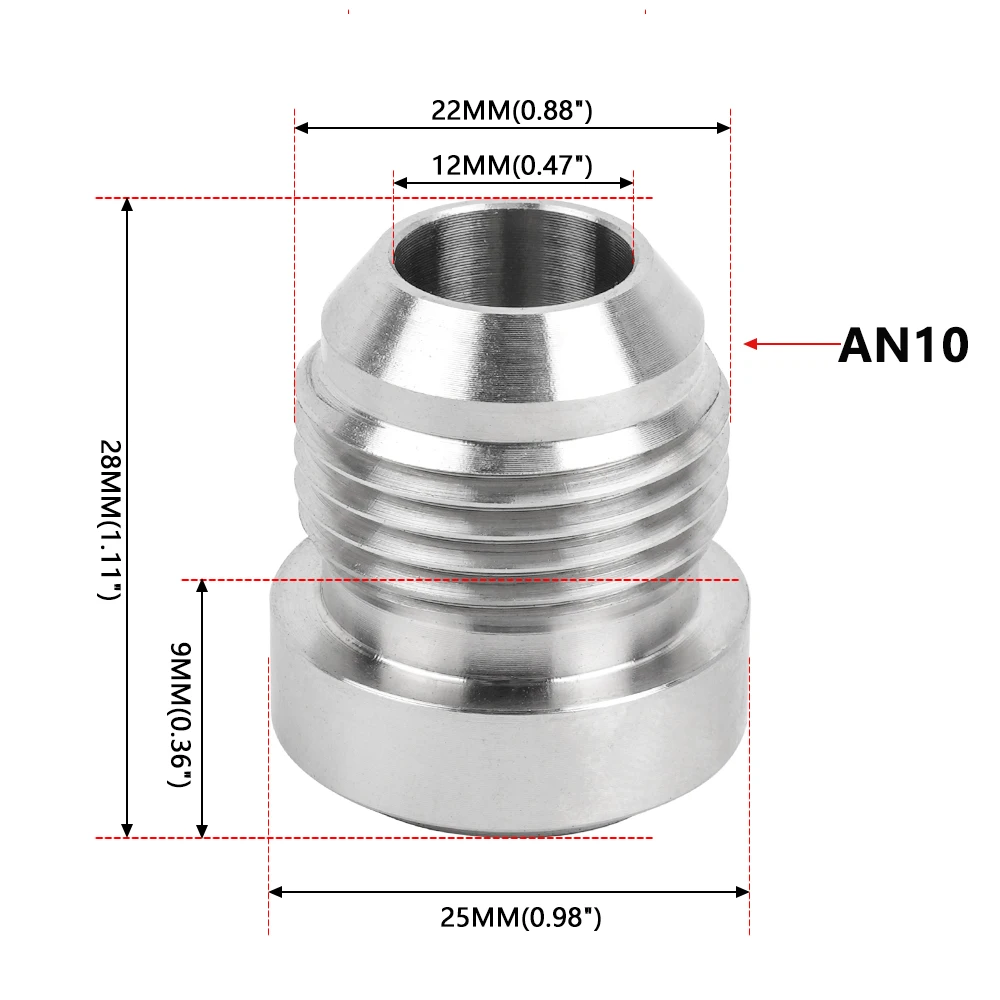 

AN3 AN4 AN6 AN8 AN10 AN12 Прямой штекерный фитинг из нержавеющей стали, адаптер для сварной пробки, фитинг для нитрового шланга HR069