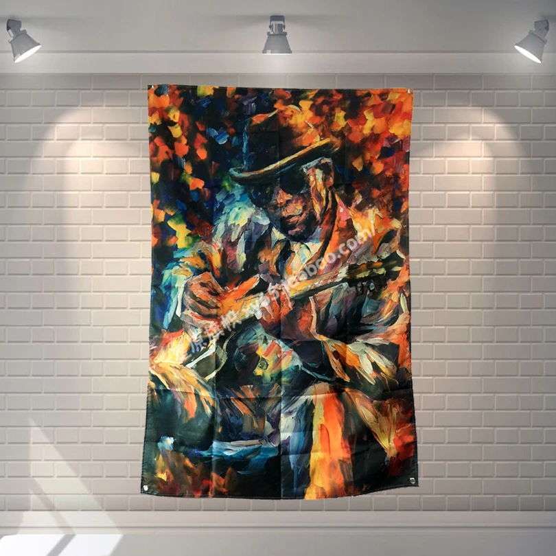 

"Guitarist" Rock Band Poster Hanging Painting Wall Sticker 56X36 Inches Cloth Banner Music Banquet Home Decor