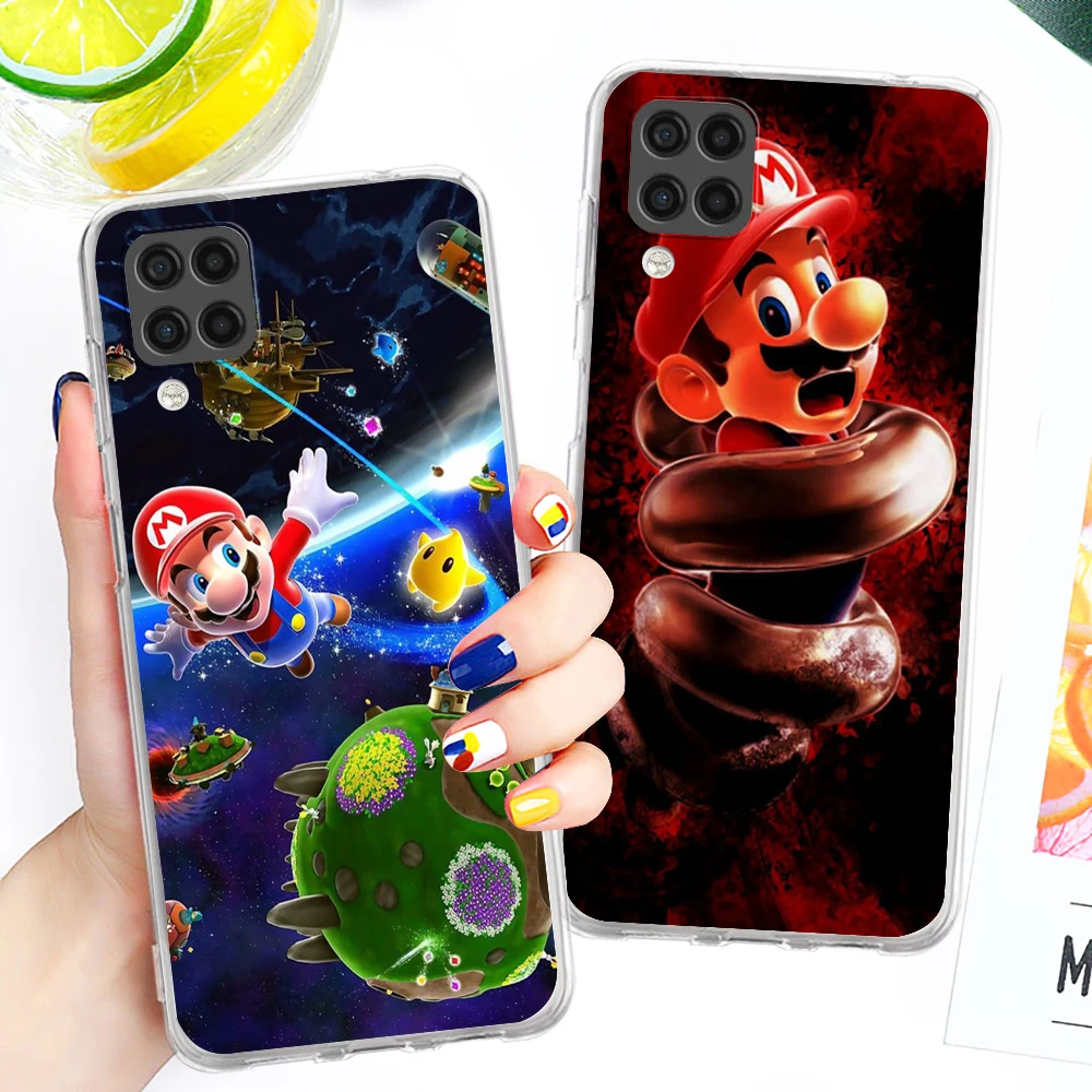 

Cute Cartoon Anime Mario Hot Transparent Phone Case For Samsung A73 A72 A71 A53 A52 A51 A42 A34 A33 A32 A21 A13 A04 A03 5G