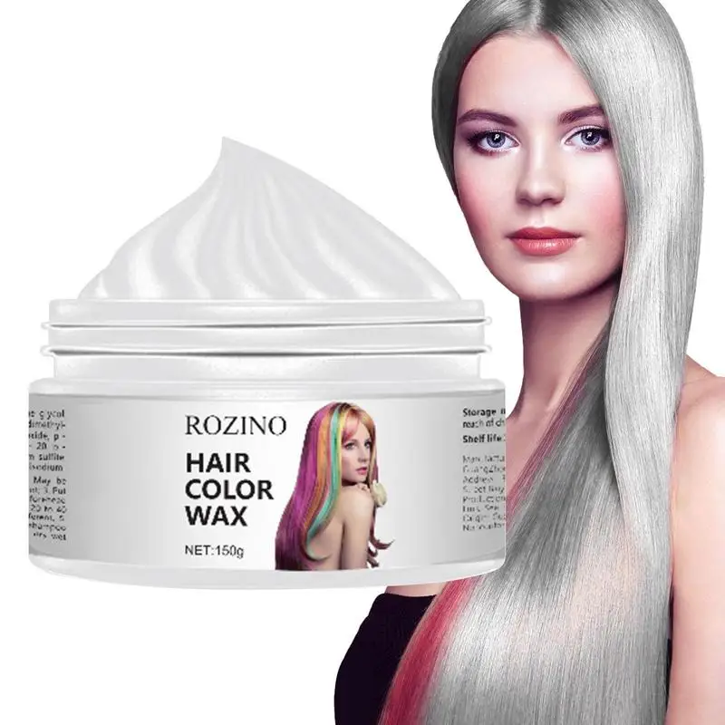 Wax Mud Dye Cream Red Purple Grey Brown Black White Natural Instant Hair Color Cream For Diy Hairstyle