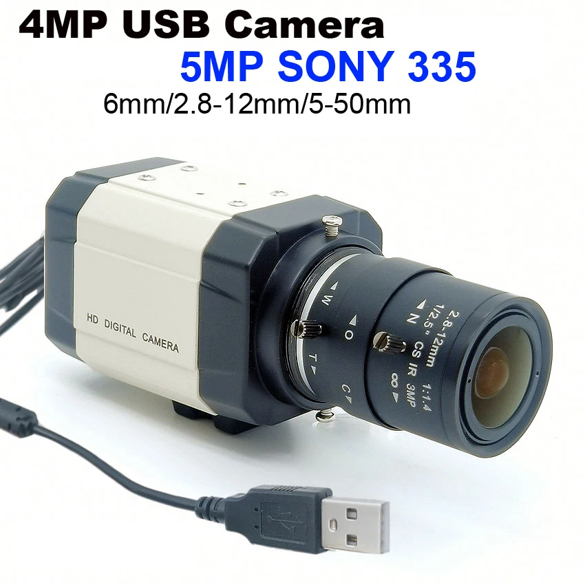 

HD 2.8-12mm / 5-50mm Varifocal Zoom Lens 5MP 4MP 720P MJPG High Speed UVC USB Camera PC USB Webcam CS6mm or No Lens