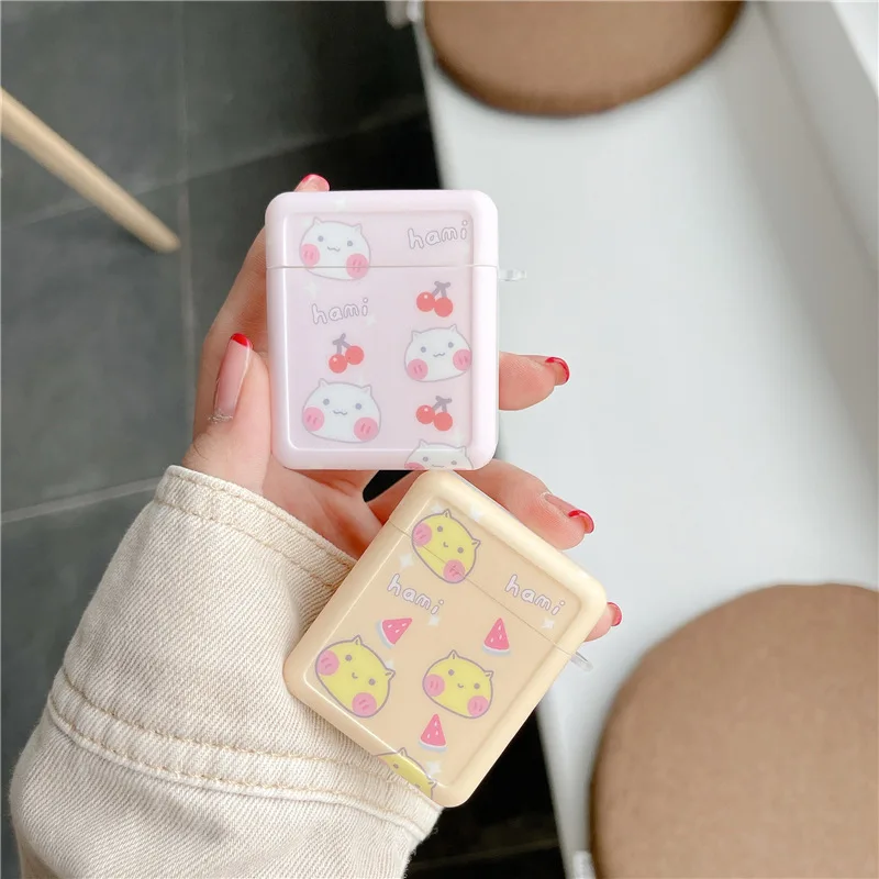 

Beautiful Animal Lovely Cherry Watermelon Cat AirPods 2 Case Cover AirPods Pro Case IPhone Earphone Accessories Air Pod Case