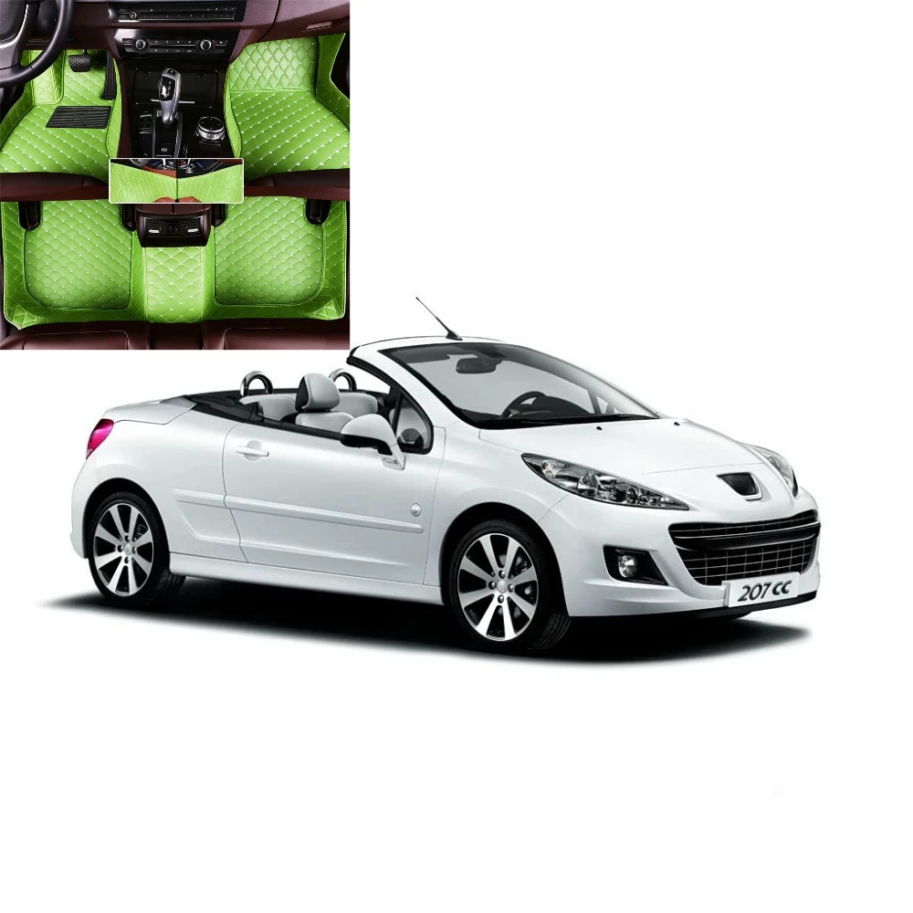 Фото Всепогодные автомобильные коврики на заказ для Peugeot 207 CC 2006-2014 Кабриолет, водонепроницаемые, противоскользящие, из полиуретана, для лево- и праворульных авто №1