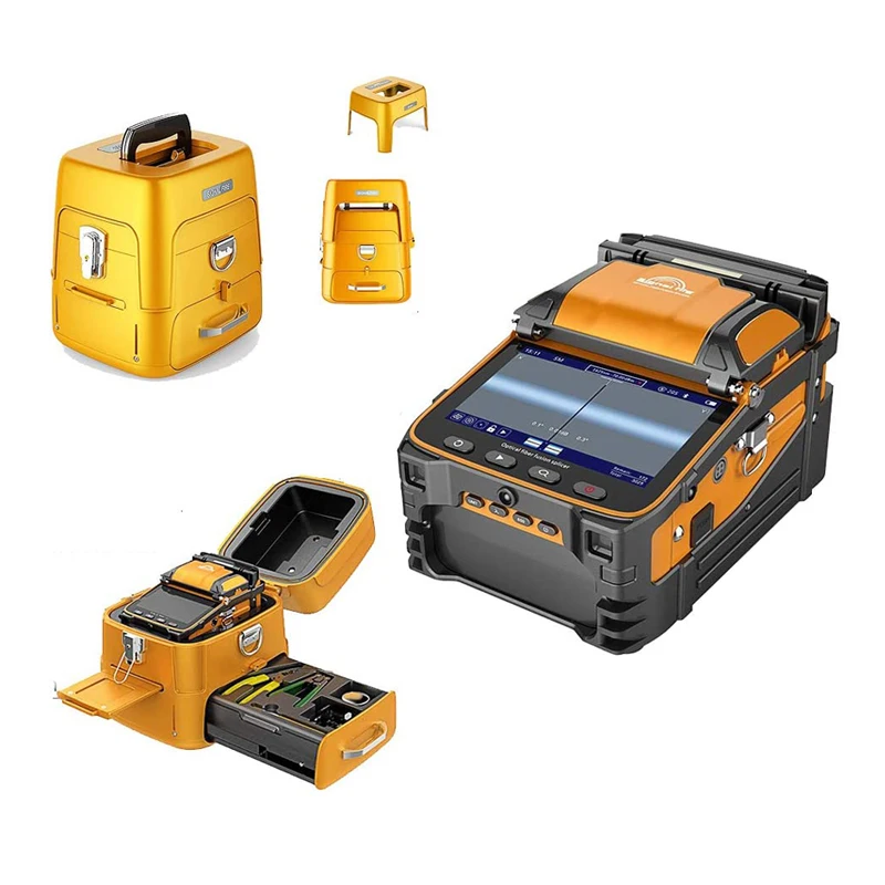 AI-9 signal light multilingual optical fiber fusion splicer FTTH fiber optic splicer built-in optical power meter and VFL5.0