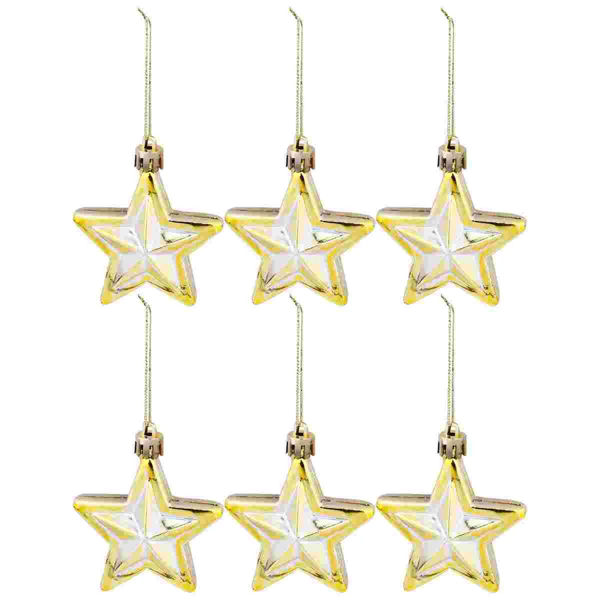

12pcs Funny Star Hanging Decor Pentagram Pendant Christmas Tree Ornament
