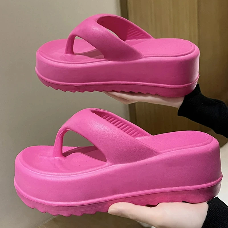 Шлепанцы Crestar женские на толстой подошве однотонные сандалии из ЭВА каблуке