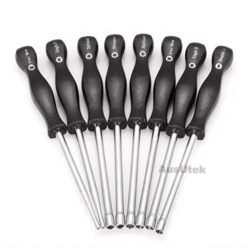 

8x Splined Handle Carburetor Adjustment Tool Kit Adjusting Carb Screwdriver Set
