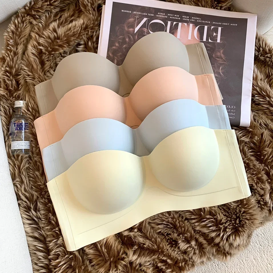 Новинка женское нижнее белье без бретелек бюстгальтер Невидимый стальных колец