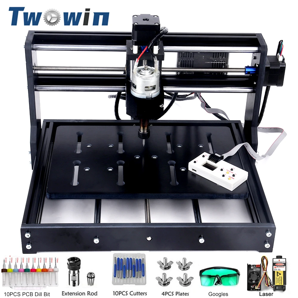TWOWIN 3020 MINI Laser Engraver DIY CNC Router Engraving Machine GRBL Control Milling Cutting For Acrylic PCB PVC Metal