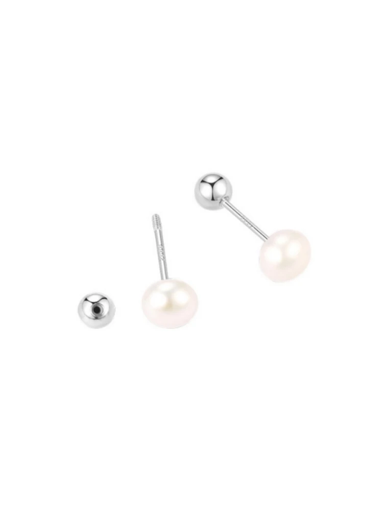 Серьги-гвоздики из стерлингового серебра 999 пробы с винтовой пряжкой и водным