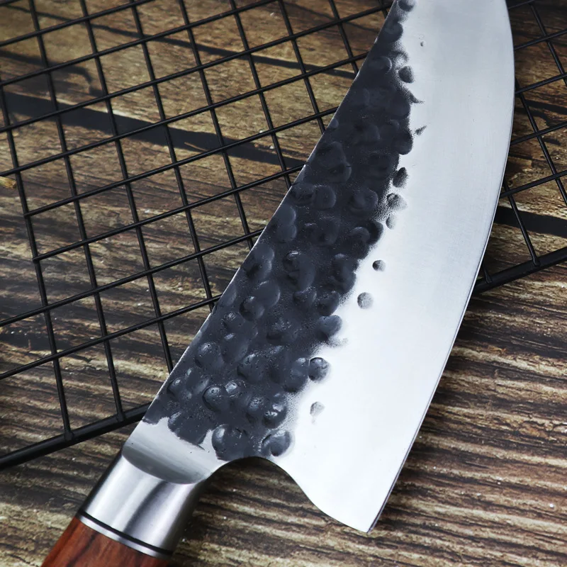 Кованый нож из нержавеющей стали Многофункциональный кухонный резец с узором в