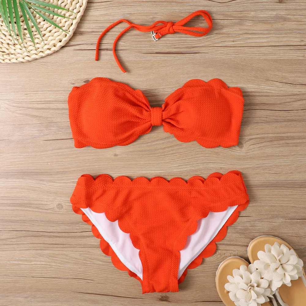 

Sexy Bandeau Bikini Set 2022 Women Brazilian Swimsuit Solid Swimwear Female Summer Beachwear Bathing Suit Bequine