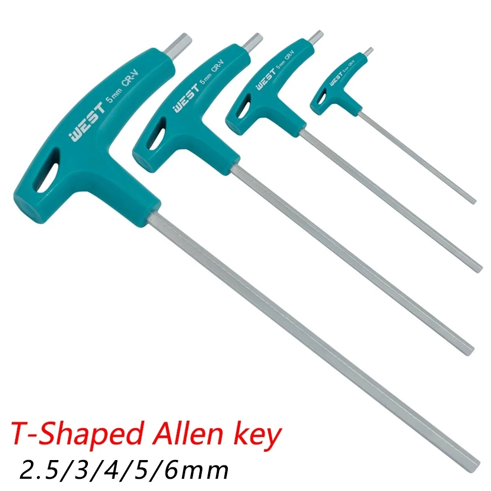 

Универсальный шестигранный ключ T-образной формы 2,5/3/4/5/6 мм для велосипеда, шестигранный ключ с двойной головкой, быстросъемный адаптер, пло...