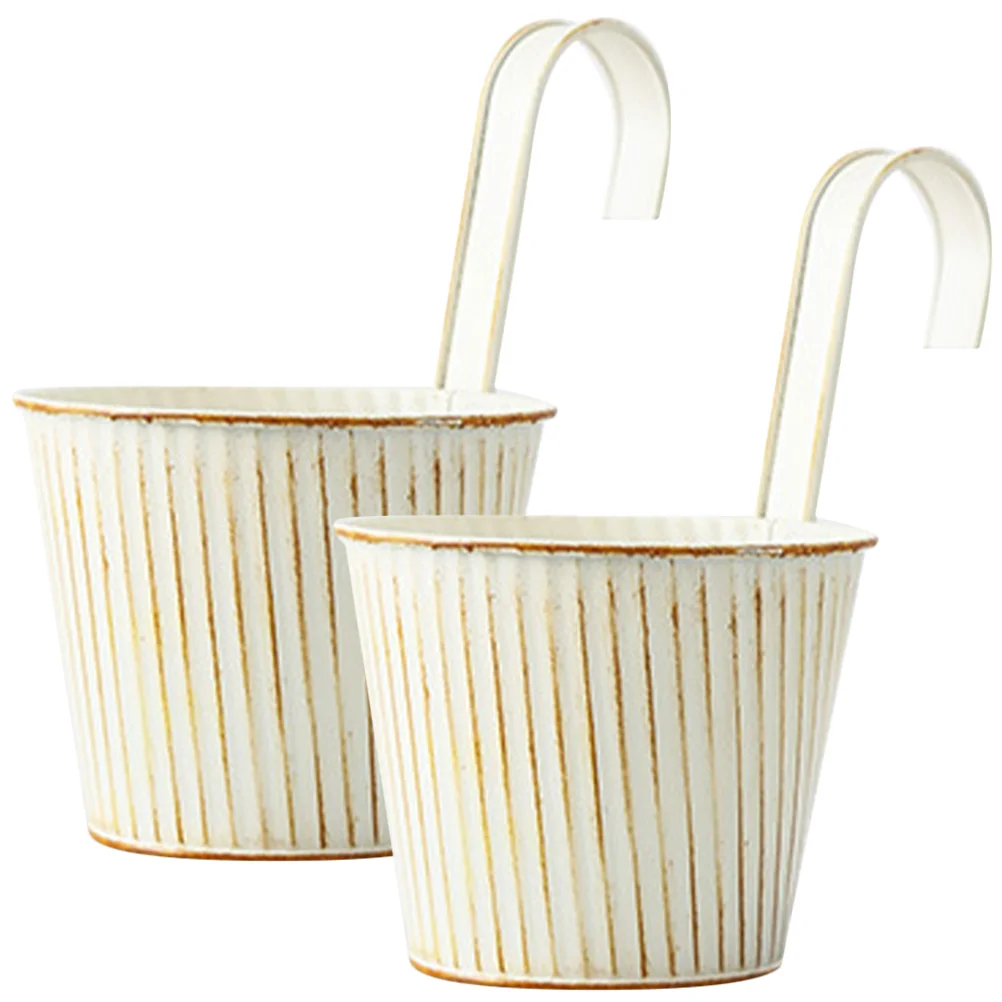 

2 Pcs Pot Wall Flowerpot Gardening Holder Window Decorations Stand Decorative Plant Simple Pots Home Iron Plants Hanging Indoor
