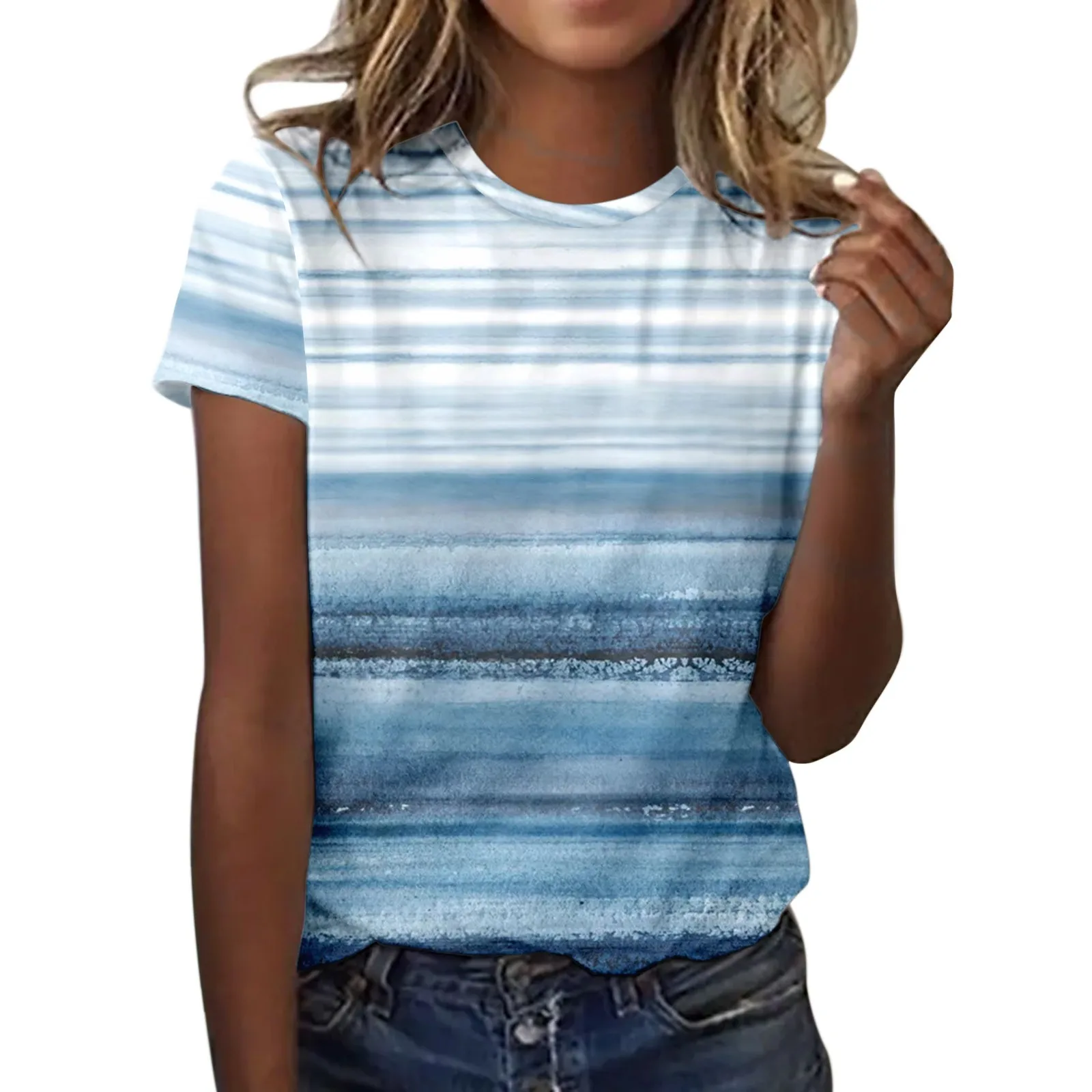 

Женский винтажный пуловер с цветочным принтом и коротким рукавом