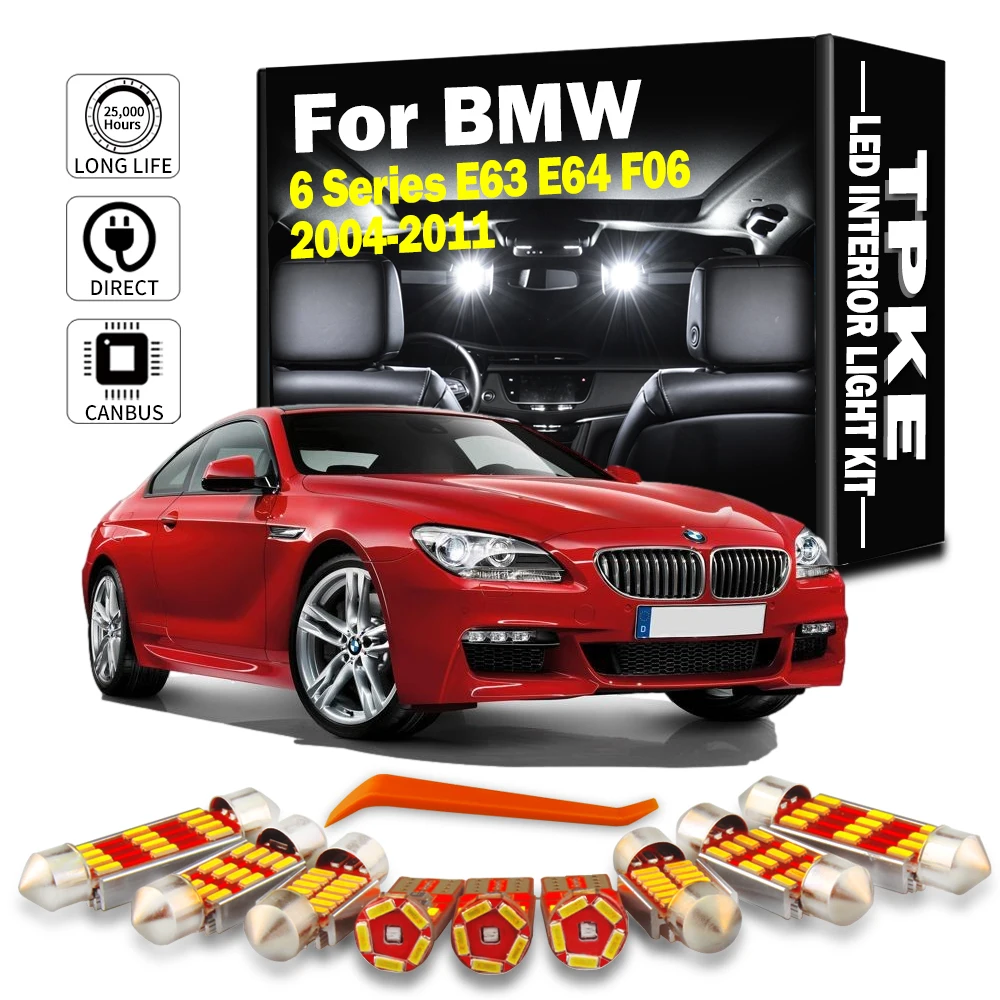 

TPKE светодиодная комнатная карта купольный свет комплект для BMW 6 серии E63 E64 F06 2004-2008 2009 2010 2011 Автомобильные лампы автомобильные аксессуары ...