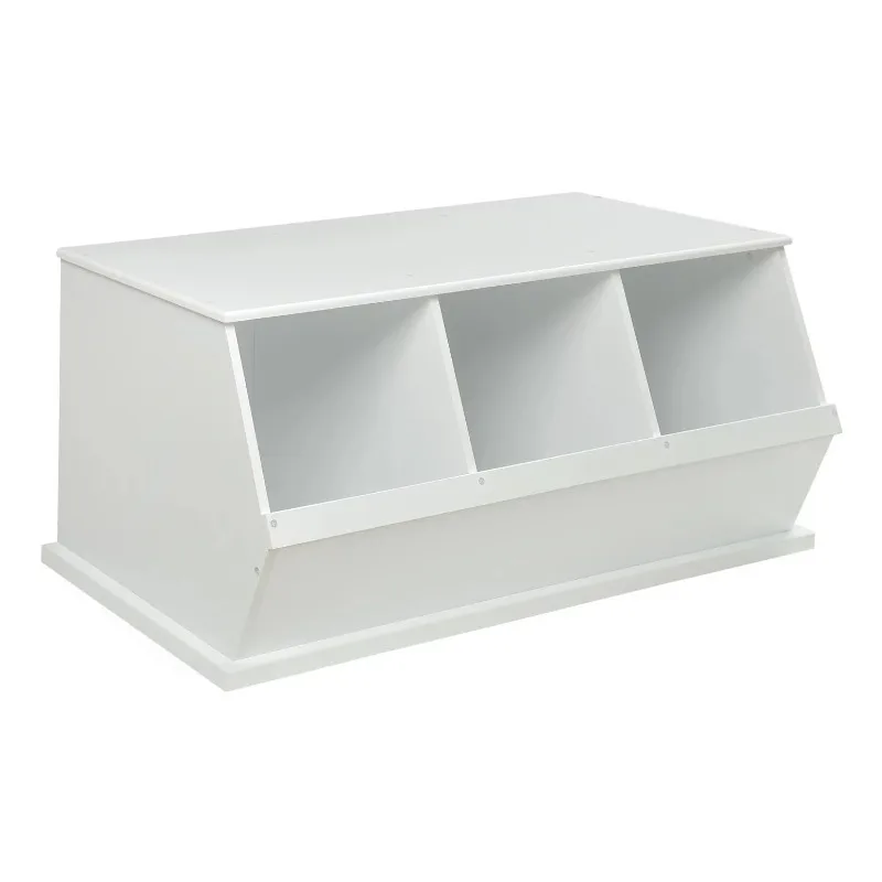 

Badger Basket Co. Three Bin Stackable Storage Cubby - White
