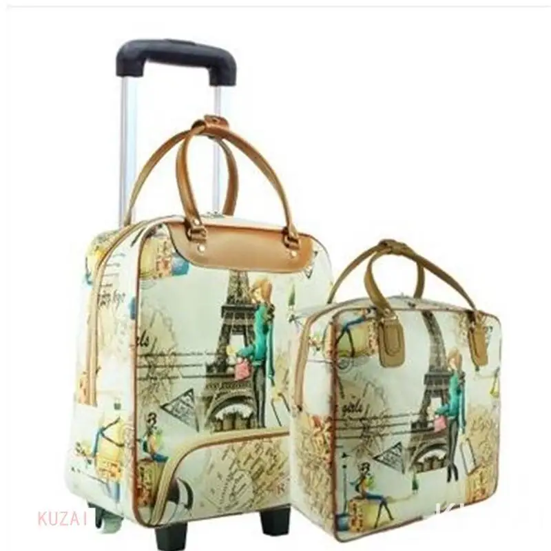 20 Inch Women Travel luggage Trolley Bag on wheels travel Suitcase Travel Rolling Bag Set Baggage Rolling Travel wheeled bag