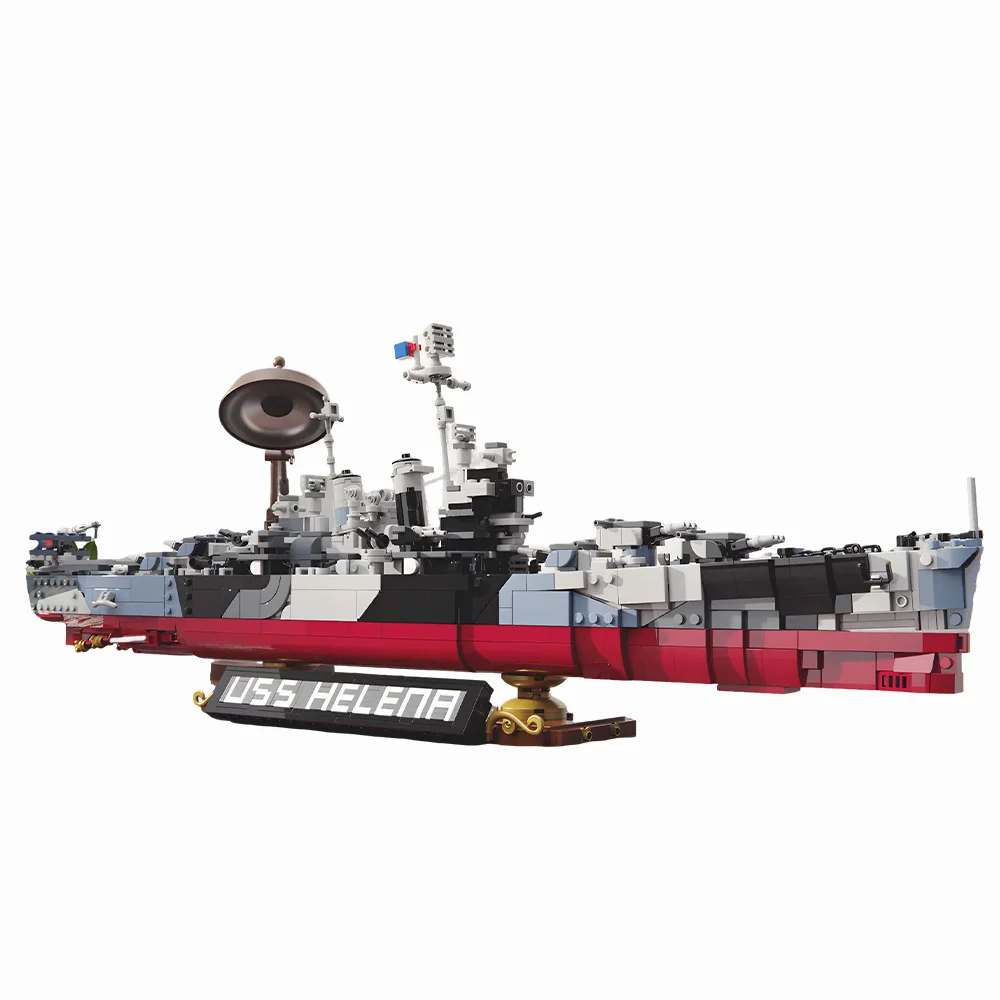 Фото Конструктор MOC USS Helena CL-50: Модель военного корабля класса Бруклин, легкий крейсер, масштаб 1:31, камуфляж, подарок для взрослых №5