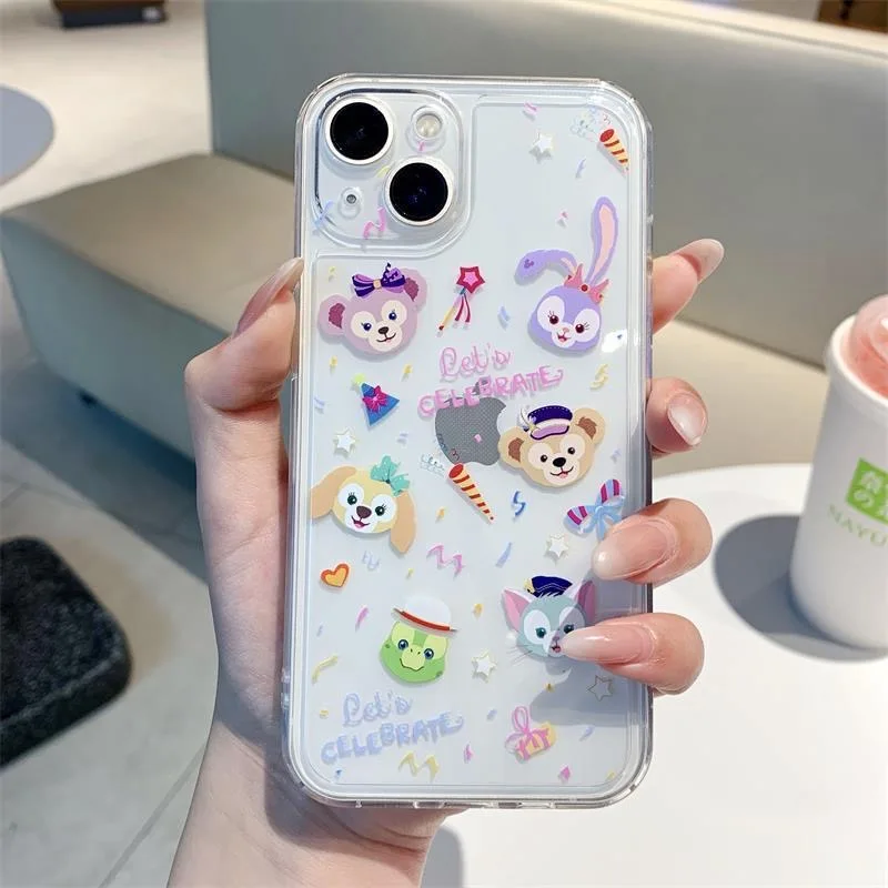 

Disney Duffy Family Phone Cases For iPhone 13 12 11 Pro Max Mini XR XS MAX 8 X 7 SE 2020 Transparent Soft Silicone