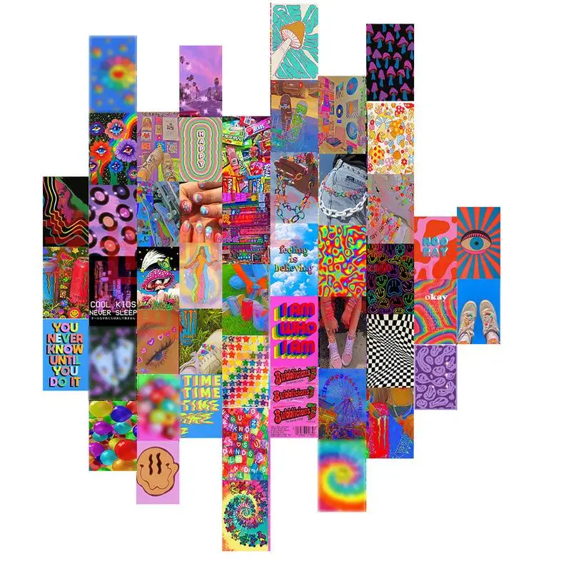 

50Pcs Postcards Wall Collage Kit Minimalist Style Aesthetic Pictures Wall Hanging Ornaments Room Decor Wall Posters