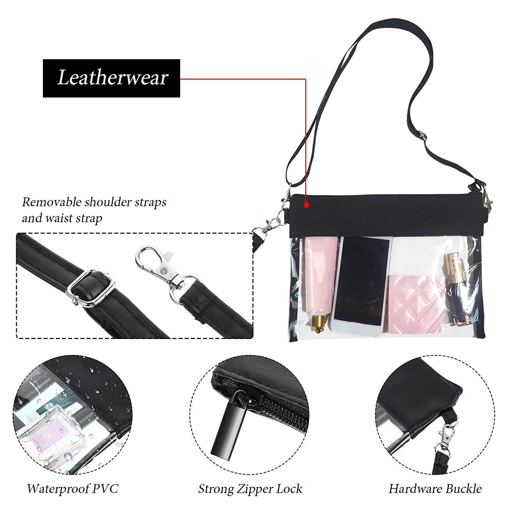 

PVC Transparent Handbag Women's Clear Jelly Shoulder Bag Ladies Clutches Bag Purse Summer Beach Female Shopping Crossbody Bags