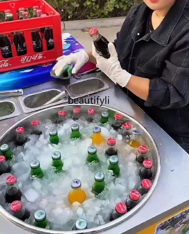 LBX Summer Rocking Ice Stall Tool Handmade Cream Cola Smoothie Integrated Equipment Cart