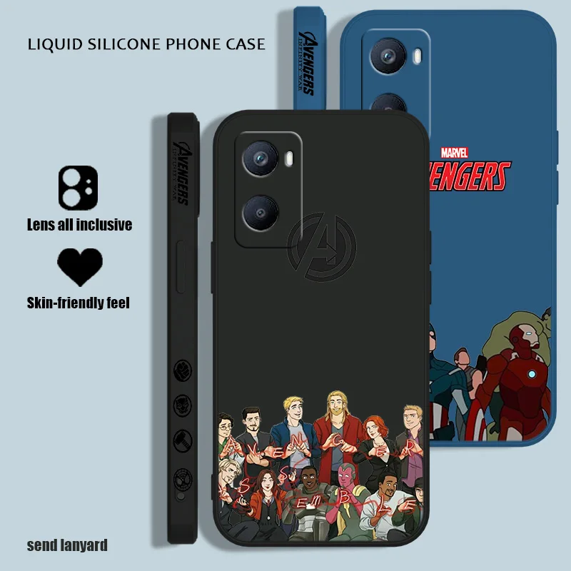 Marvel Мстители, милый для OPPO A53S A52 A33 A32 A31 A16S A12 A11S A9 A5 F21 F11 2020 Pro жидкий левый трос