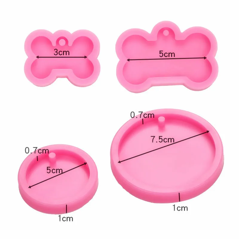 

Silicone Mold For Resin Epoxy Form For Candles Big And Small Dog Bone Shape DIY Handmade Pendant With Hole Making Moulds