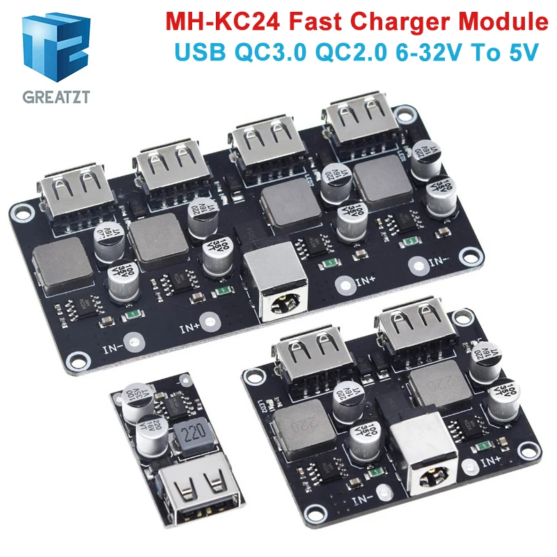GREATZT USB QC3.0 QC2.0 DC-DC понижающий преобразователь модуль для зарядки 6-32 В 9 12 24 печатная