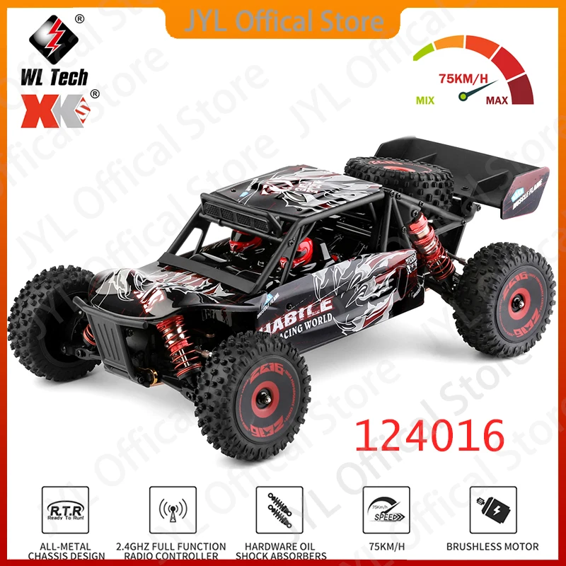 

WLtoys 124017 124016 2.4G Racing RC Car 75KM/H Brushless 4WD Electric High Speed Off-Road Drift Remote Control Toys for Children