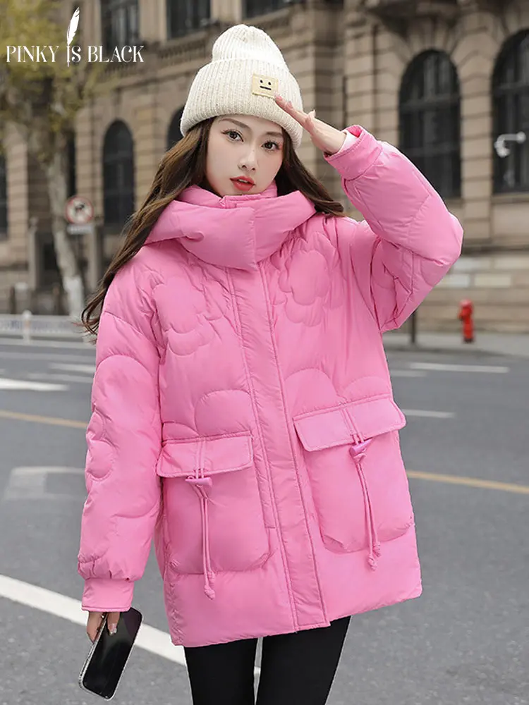 PinkyIsBlack Women Winter Parkas Jackets 2023 Hooded Thicken Warm Padded Coats Female Autumn Winter Outwear Short Jacket Parkas