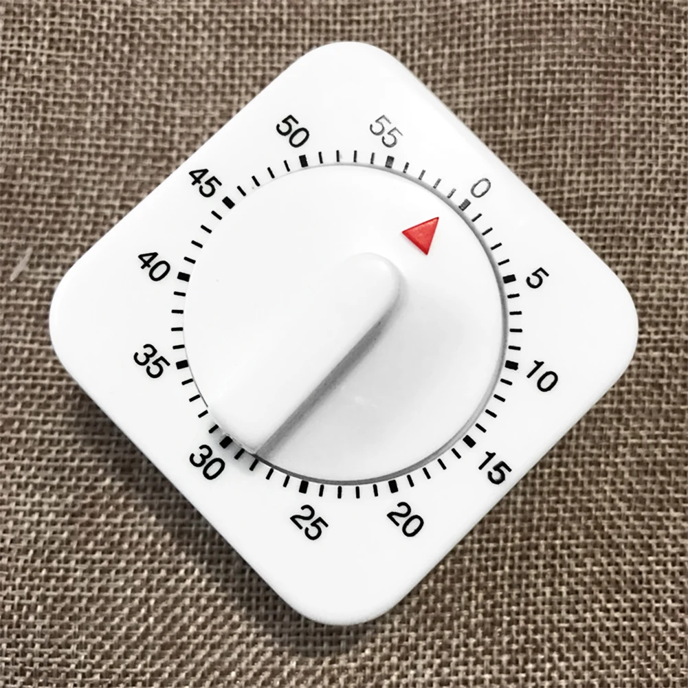 

60 Minutes Kitchen Timer Count Square Cooking Up Alarm Sleep Temporizador Clock Mechanical Stopwatch Alarm Down Office Meeting
