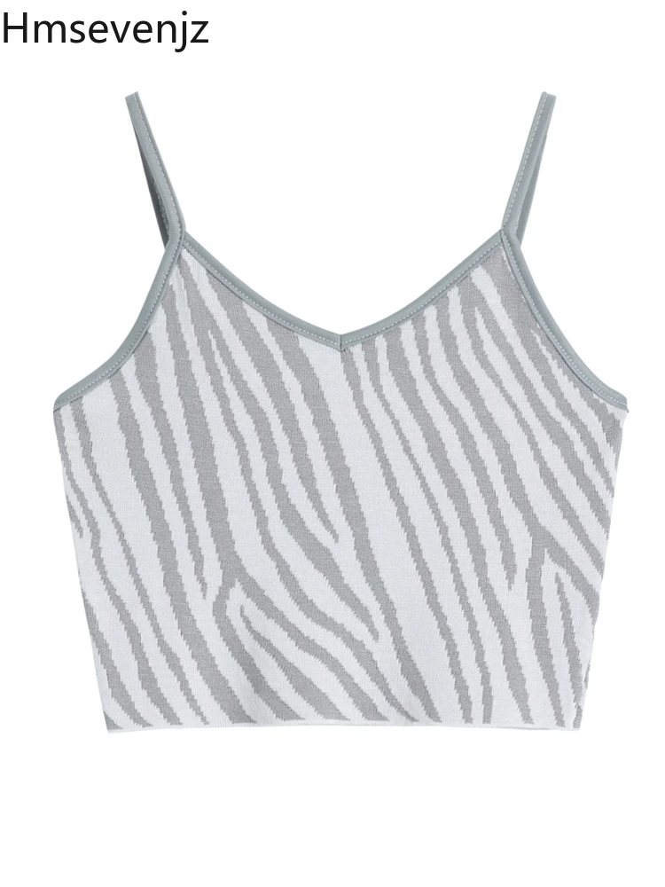 

Hmsevenjz Camisole майка с принтом зебры, женская одежда, летний облегающий кроп-топ без рукавов Y2k, модные майки, сексуальные милые топы