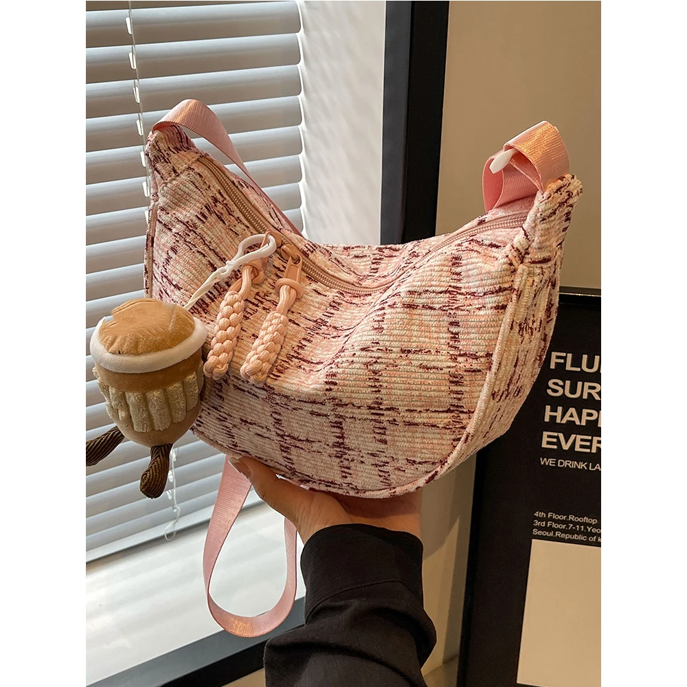 Женская нагрудная сумка в клетку с принтом мягкая вместительная Повседневная